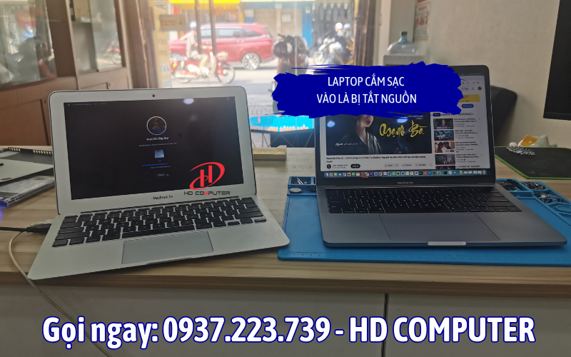 Laptop cắm sạc vào là bị tắt nguồn