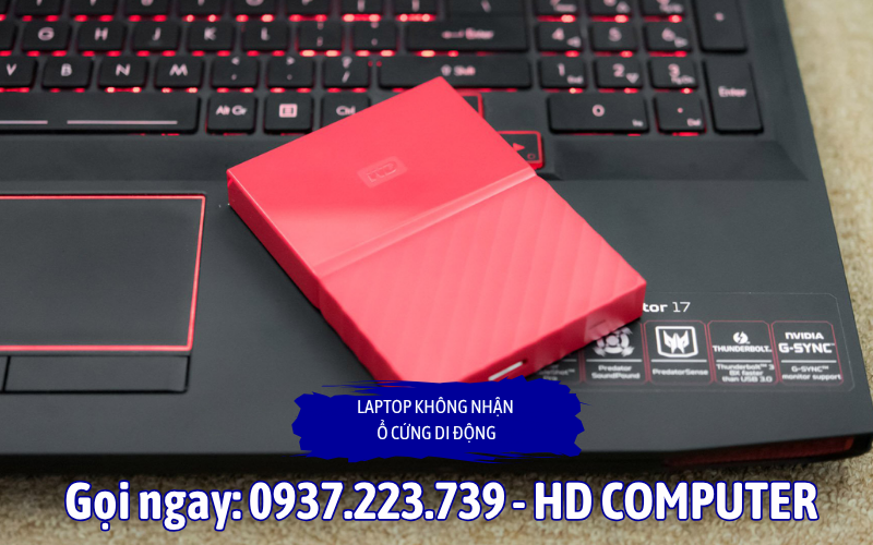 Laptop không nhận ổ cứng di động