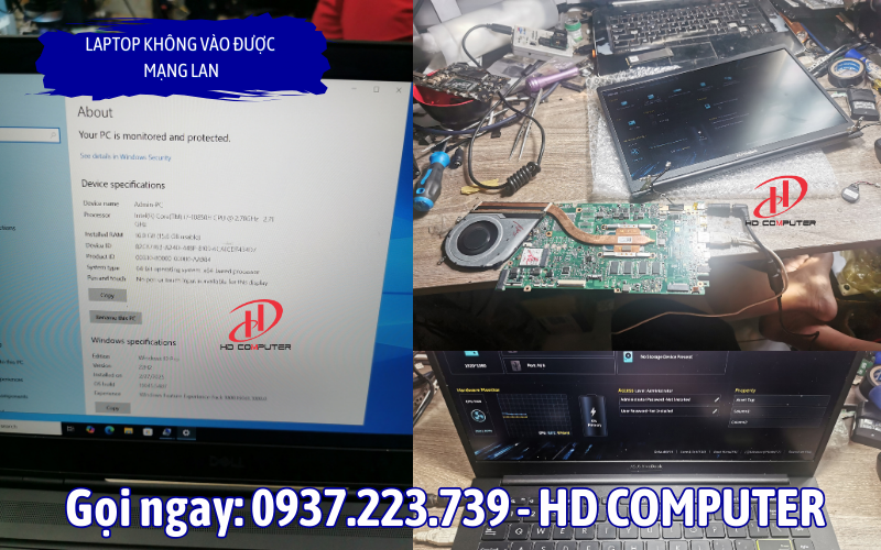 Laptop không vào được mạng LAN