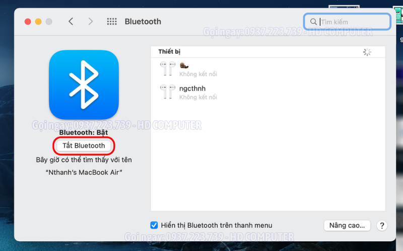 MACBOOK AIR M2 LỖI BLUETOOTH