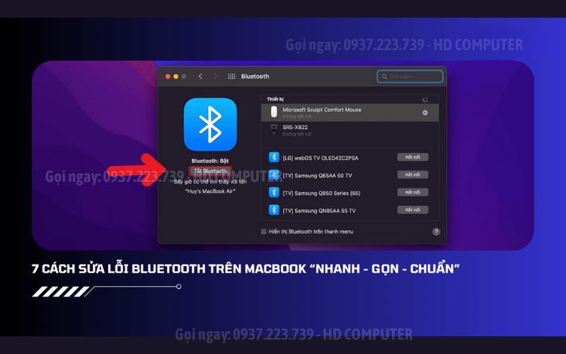 MACBOOK AIR M2 LỖI BLUETOOTH