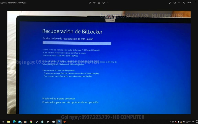 SURFACE BÁO LỖI BITLOCKER