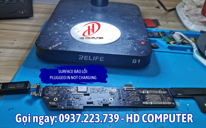 Surface báo lỗi Plugged in not charging 