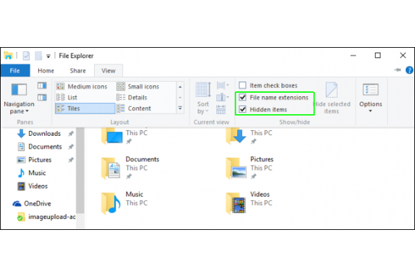 Bỏ ẩn phần mở rộng các tệp tin và Hidden Files
