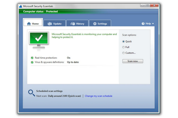 Cài đặt Microsoft Security Essentials