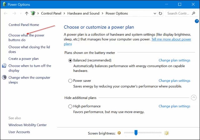 Mở cửa sổ System Settings