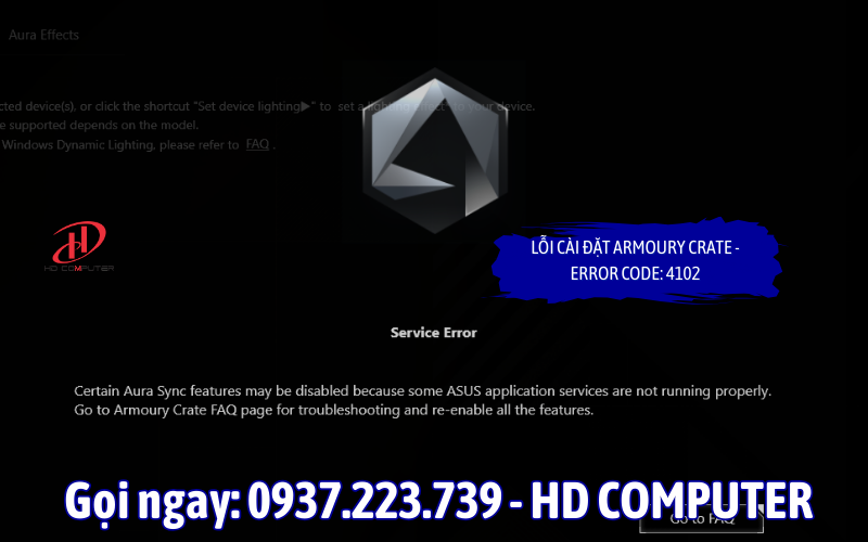 Lỗi cài đặt Armoury Crate - Error code: 4102