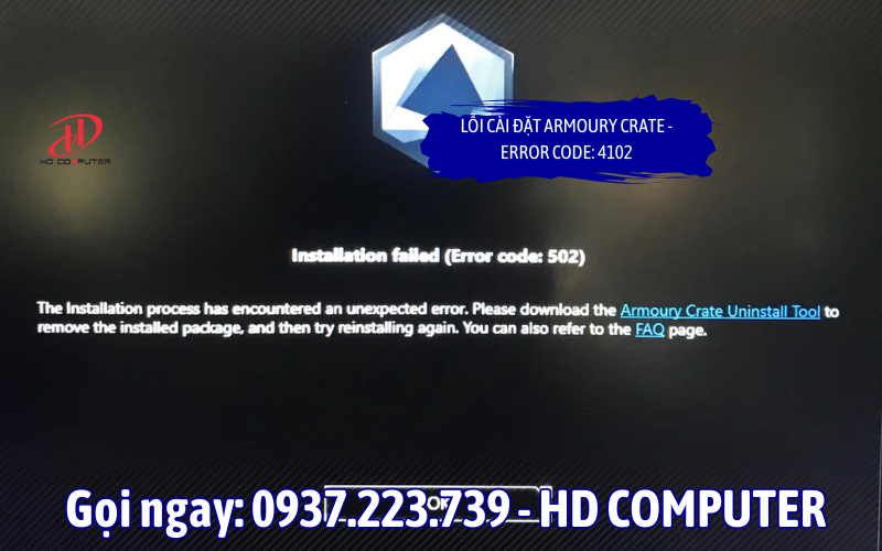 Lỗi cài đặt Armoury Crate - Error code: 4102