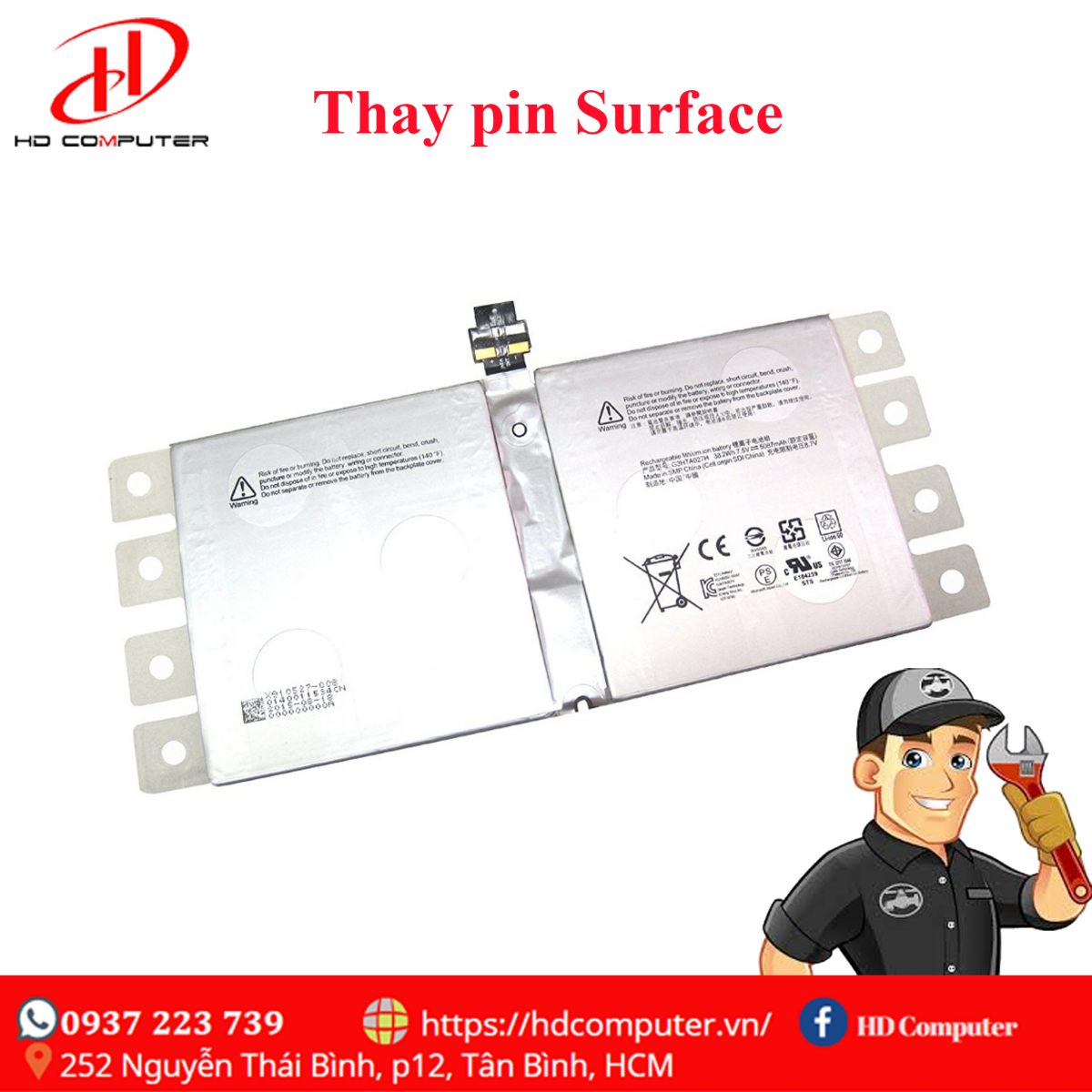 Thay pin Surface