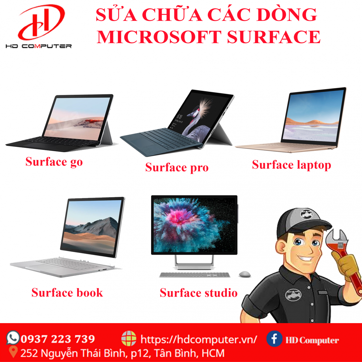 Hình ảnh sửa chữa surface uy tín giá rẻ tại HCM