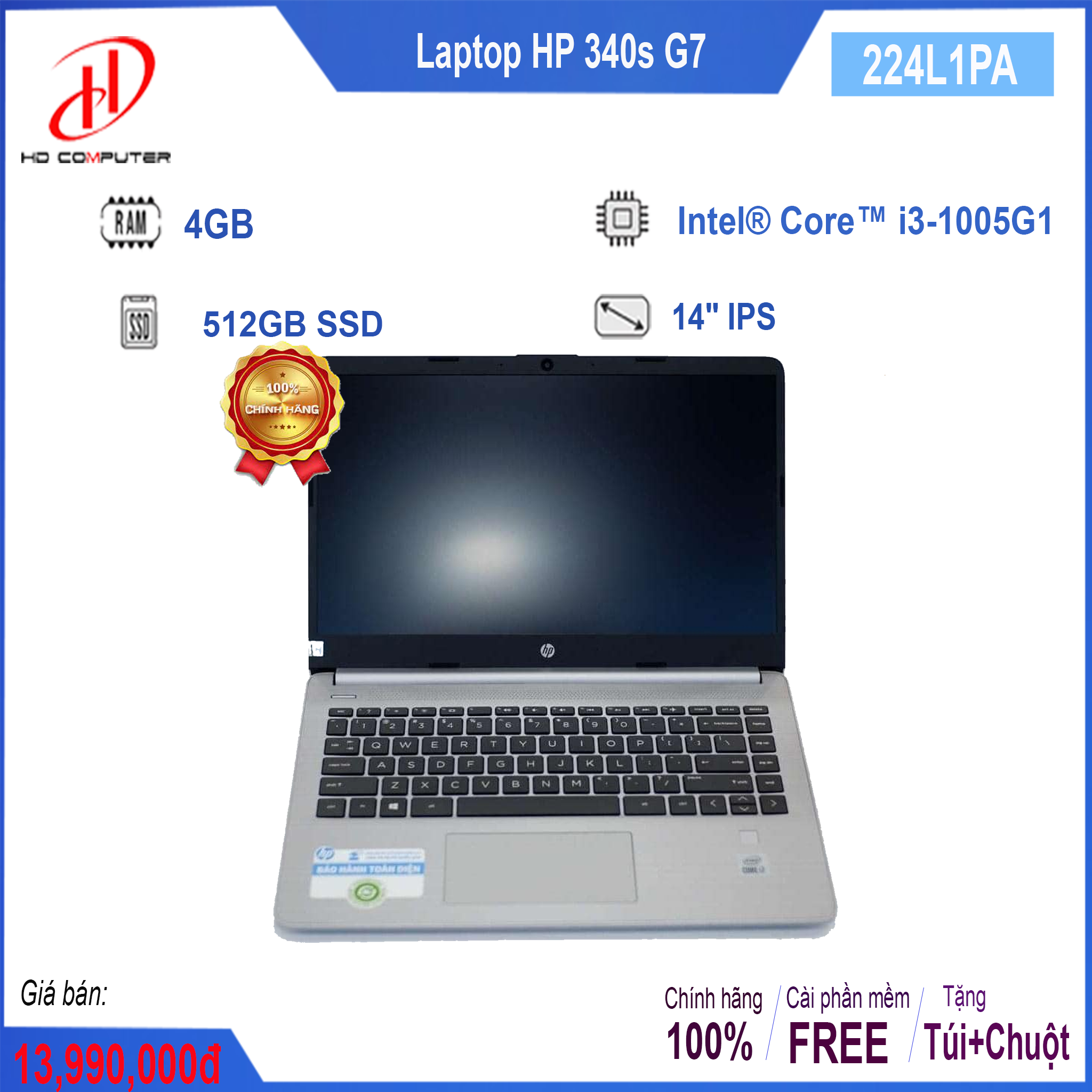 Laptop HP 340s G7 (224L1PA)