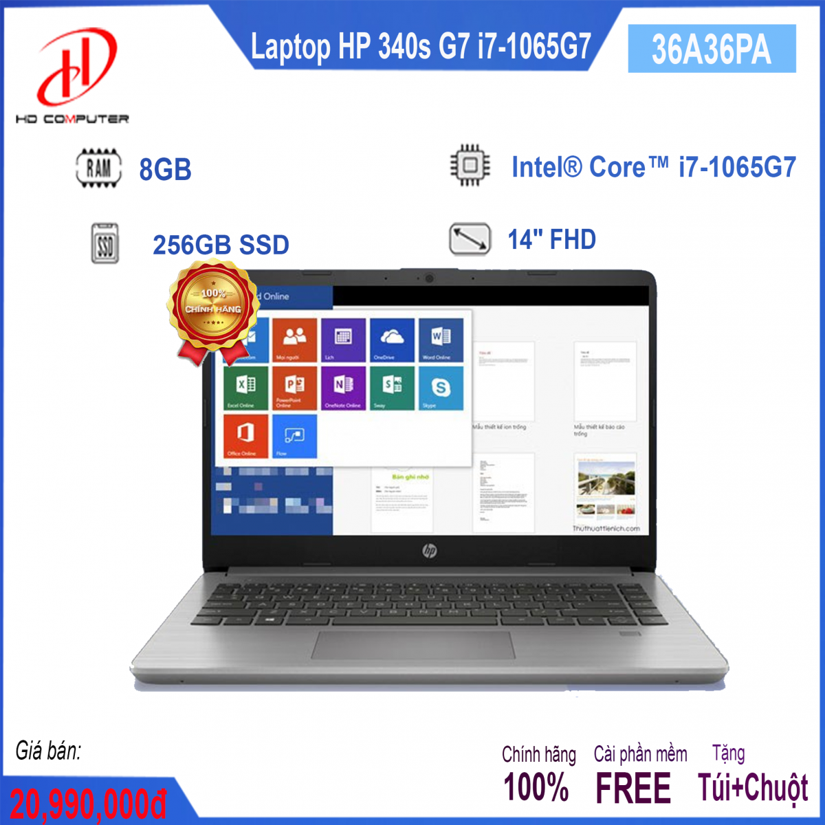 Laptop HP 340s G7 36A36PA